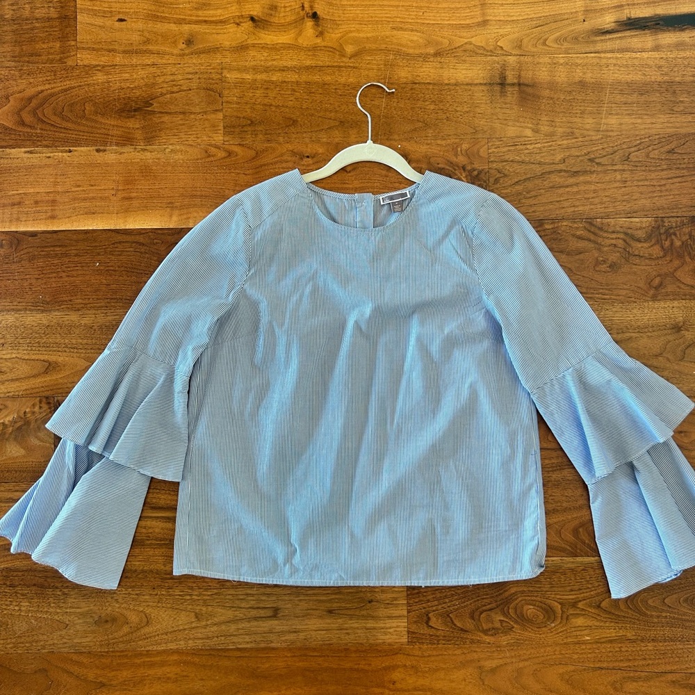 Chelsea28 Striped Blue Blouse